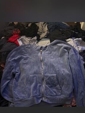 Bebe Sport Velour Zip Up Hoodie Blue
Y2K Size 1X